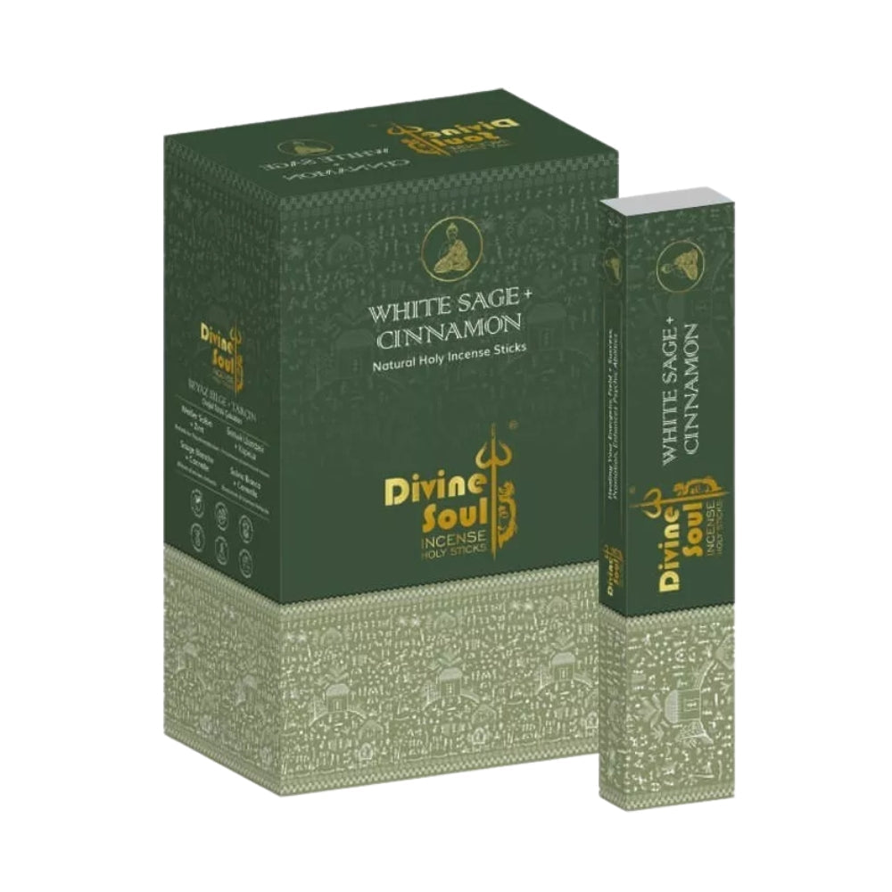 White Sage + Cinnamon Incense - Divine Soul Collection