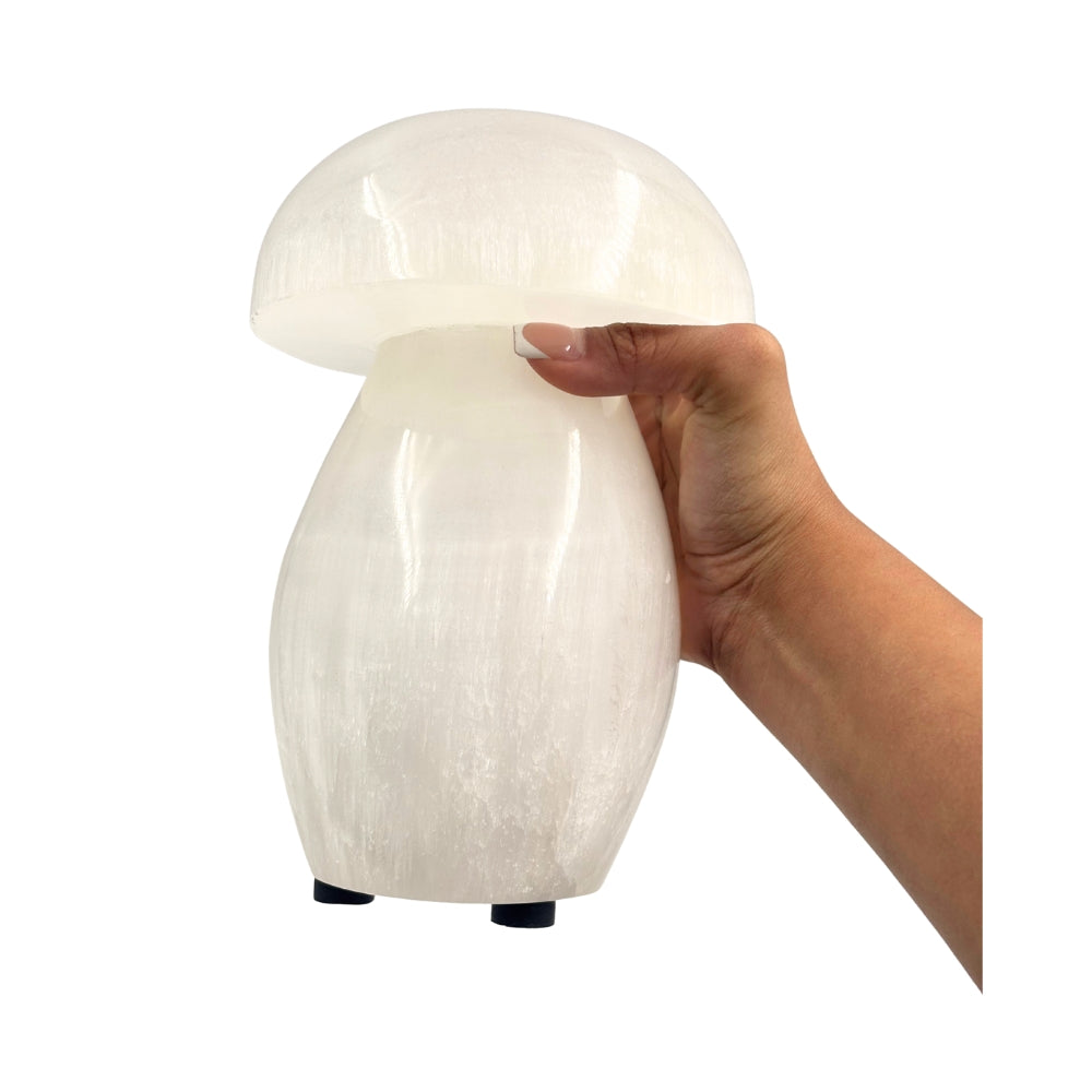 Selenite - Lamp. Large Mushroom